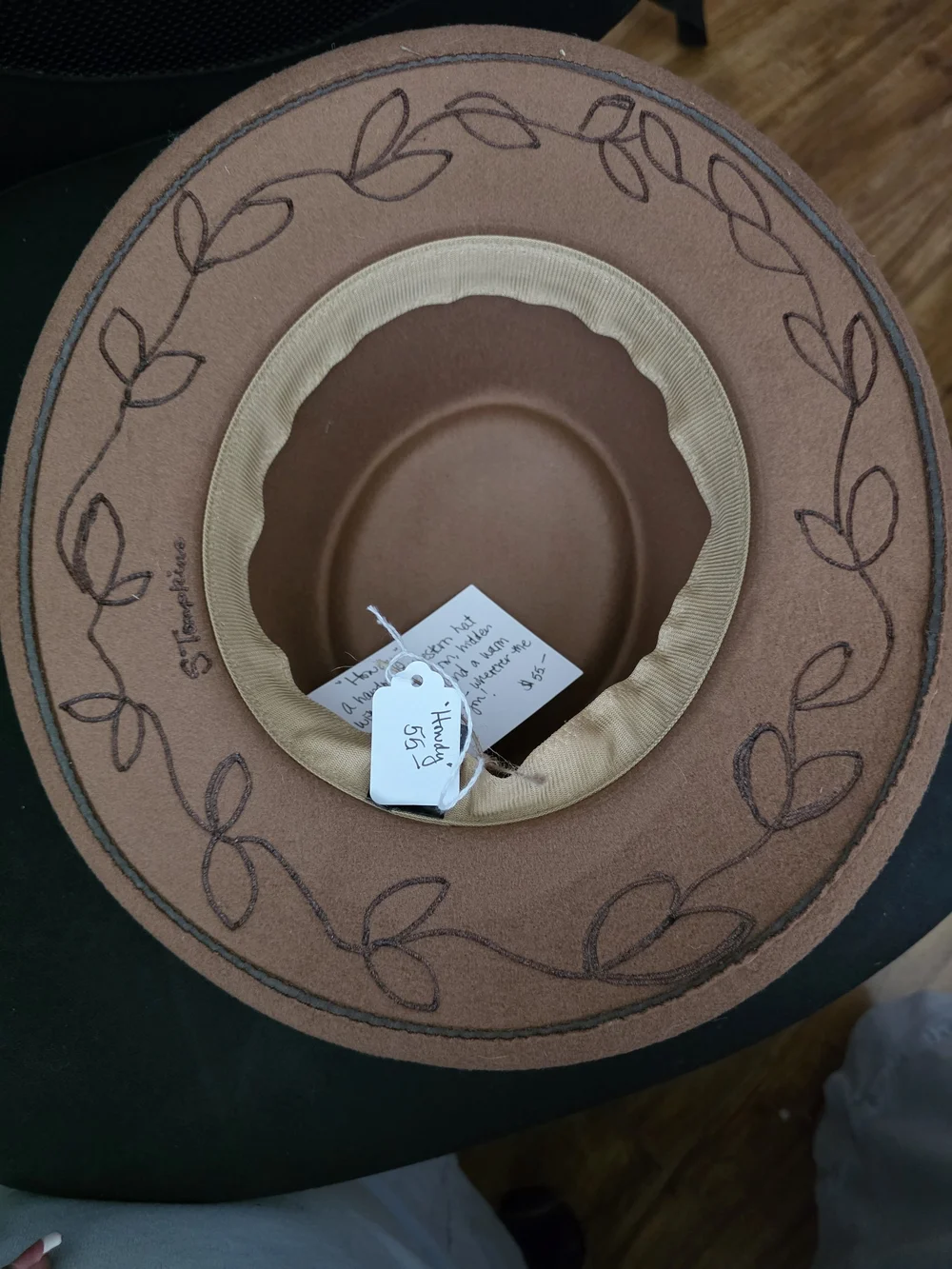 Handmade Western Desert Charm Hat in Brown